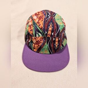 Multicolor Men's Hat with Purple Brim